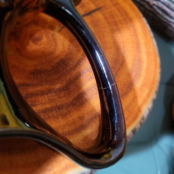 🍂 20% OFF Drip Glaze Pottery Set Pitcher Creamer Sugar Bowl Midcentury Vintage - Picture 12 of 14